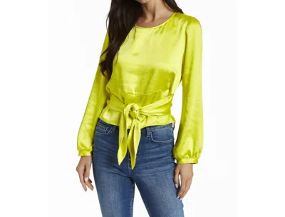 Drew Claire Satin Top In Sun In Yellow