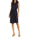 Drew Crystal Wrap Shirt Dress In Navy In Blue
