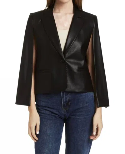 Drew Effie Vegan Leather Blazer/cape In Black