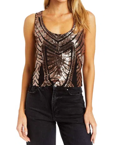 Drew Emi Front To Back Sequin Tank In Copper In Multi