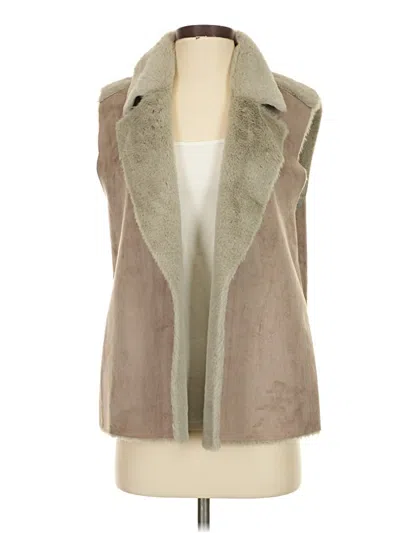 Pre-owned Drew Faux Fur Vest In Tan