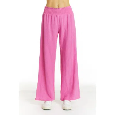 Drew Franklin Gauze Wide Leg Pants In Pink