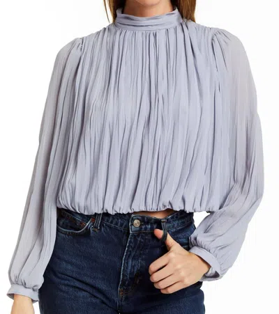 Drew Gabin Gathered Blouse In Dove In Blue