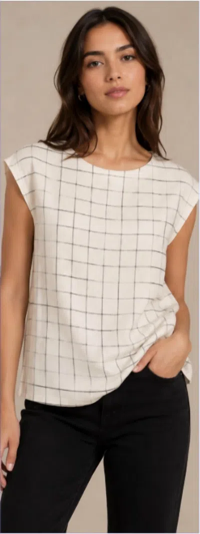 Drew Gemma Check Top In Ivory In White