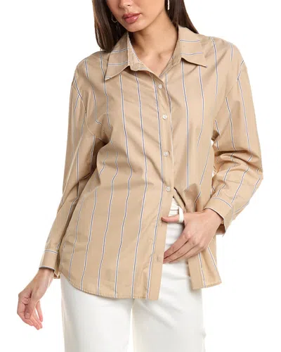 Drew Gia Button Back Shirt In Brown