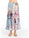 Drew Gwen High Waist Skirt In Chambray In Blue