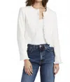 Drew Haisley Ruffle Jacket In White In Multi