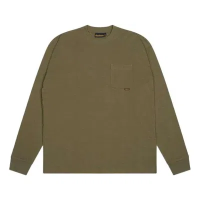Drew House Basic Longsleeve Pocket T-shirt 'midnight Olive' In Green