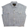 Drew House Boucle Sleeveless Trucker Jacket 'light Blue' In Gray