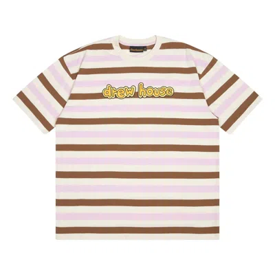 Drew House Cartoon Font T-shirt 'neapolitan Stripe' In Pink