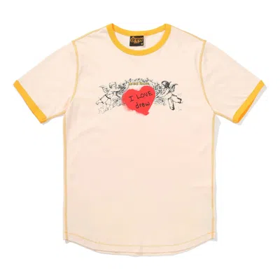 Drew House Cherub Ringer T-shirt 'cream Yellow' In Neutral