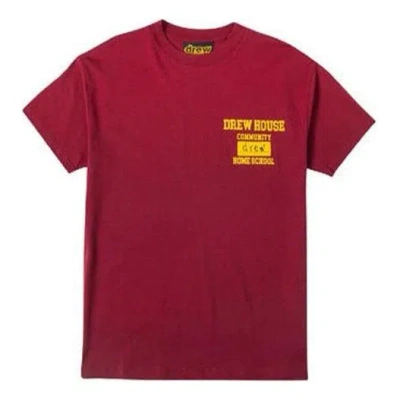 Drew House Community T-shirt 'burgundy' In Red