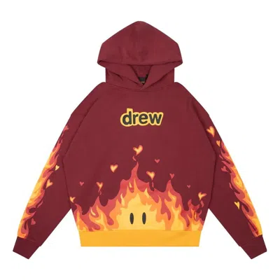 Drew House Fire Hoodie 'burgundy' In Multi