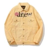 Drew House Floral Trucker Jacket 'washed Tangerine' In Yellow