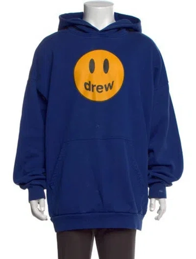 Pre-owned Drew House Graphic Print Crew Neck Hoodie In Blue