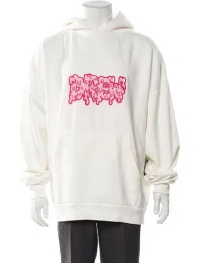 Pre-owned Drew House Graphic Print Crew Neck Hoodie In White
