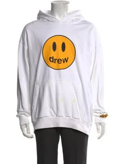 Pre-owned Drew House Graphic Print Crew Neck Hoodie In White