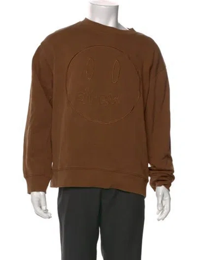 Pre-owned Drew House Graphic Print Crew Neck Sweatshirt In Brown