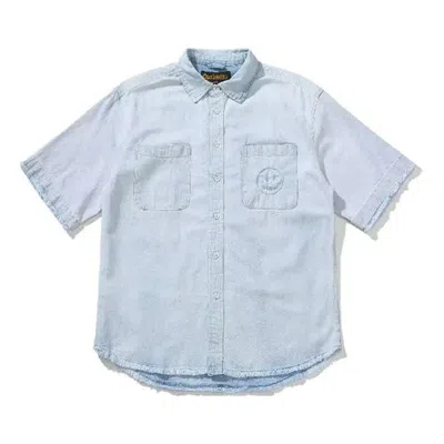 Drew House Lightweight Denim Shirt 'light Indigo' In Blue