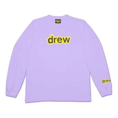 Drew House Logo Crewecnk Long Sleeve T-shirt 'lavender' In Purple