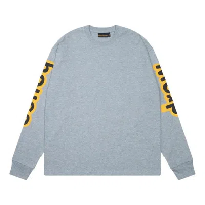 Drew House Long Sleeve Hug T-shirt 'heather Grey' In Blue