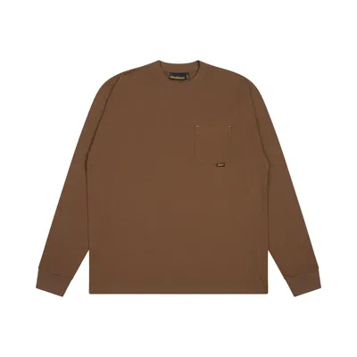 Pre-owned Drew House Men's  Basic Long Sleeve Pocket Tee Shirt In Brown