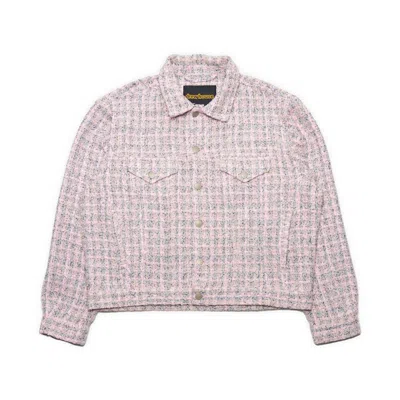 Pre-owned Drew House Men's  Boucle Mascot Oversized Trucker Jacket In Pink