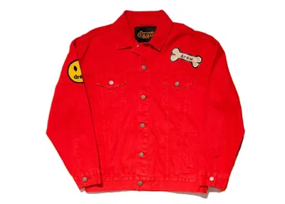 Pre-owned Drew House Men's  Buddy Trucker Jacket In Washed Red