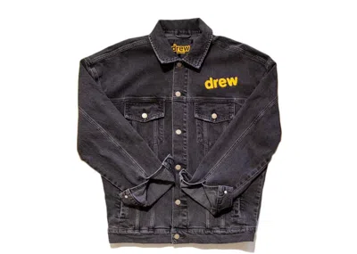 Pre-owned Drew House Men's  Chenille Mascot Patch Trucker Jacket In Black