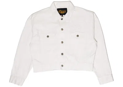 Pre-owned Drew House Men's  Cropped Selvedge Trucker Jacket In White