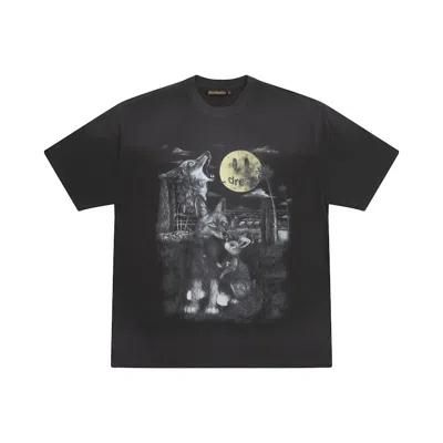 Pre-owned Drew House Men's  Full Moon Short Sleeve T-shirt In Faded Black