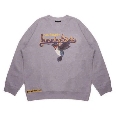 Pre-owned Drew House Men's  Hummingbirds Crewneck Sweatshirt In Heather Grey