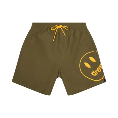 Pre-owned Drew House Men's  Mascot Pool Short In Midnight Olive In Green