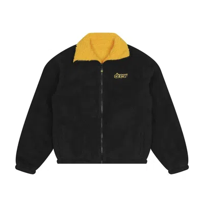 Pre-owned Drew House Men's  Reversible Zip Up Jacket In Black/golden Yellow In Multi