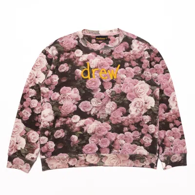 Pre-owned Drew House Men's  Scribble Crewneck Sweatshirt In Roses In Red
