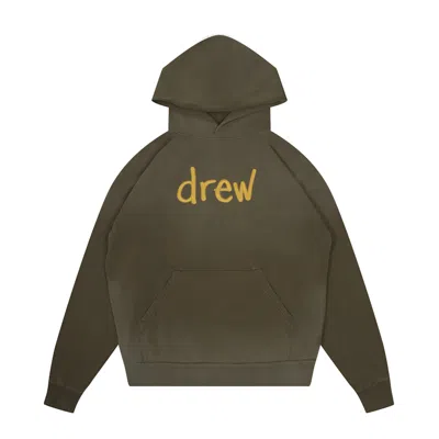 Pre-owned Drew House Men's  Scribble Oversized Hoodie In Faded Olive In Green