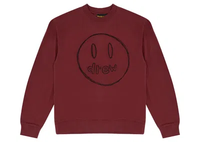 Pre-owned Drew House Men's  Sketch Mascot Crewneck Sweatshirt In Burgundy