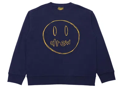 Pre-owned Drew House Men's  Sketch Mascot Crewneck Sweatshirt In Navy Blue