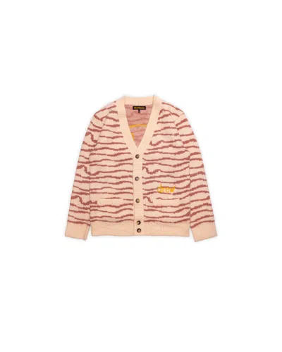 Pre-owned Drew House Men's  Sketch Mascot Squiggle Cardigan In Ivory/mauve