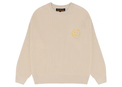 Pre-owned Drew House Men's  Sketch Mascot Waffle Sweater In Cream In White