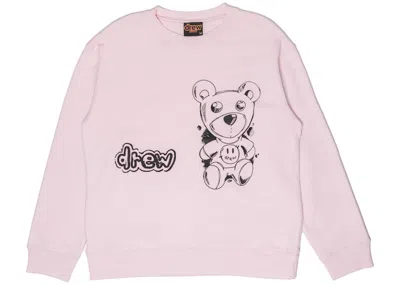 Pre-owned Drew House Men's  Theodore Sketch Crewneck Sweatshirt In Pale Pink
