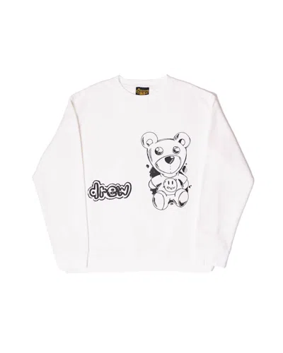 Pre-owned Drew House Men's  Theordore Sketch Crewneck Sweatshirt In Off/white