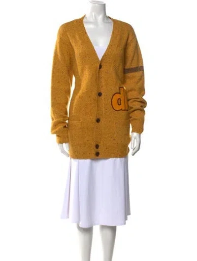 Pre-owned Drew House Mohair Graphic Print Sweater In Yellow