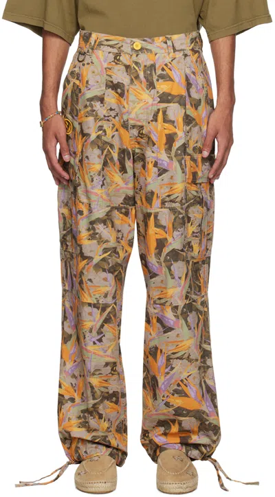 Drew House Multicolor Printed Cargo Pants In Drew Camo