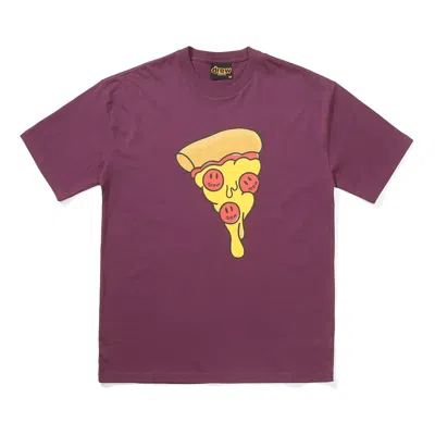Drew House Pizza T-shirt 'berry' In Burgundy