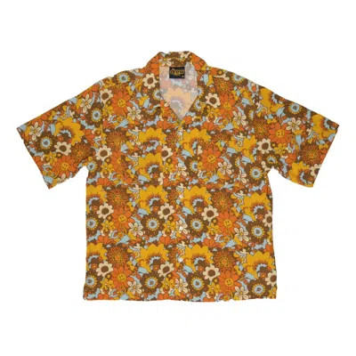 Drew House Rayon Camp Shirt 'vintage Floral' In Brown
