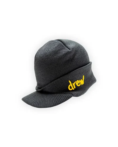 Pre-owned Drew House Scribble Billed Waffle Beanie In Black