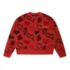 Drew House Scribble Hearts Sweater 'orange' In Red