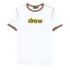 Drew House Secret Ringer T-shirt 'brown' In White