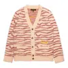 Drew House Sketch Mascot Squiggle Cardigan 'ivory Mauve' In Pink